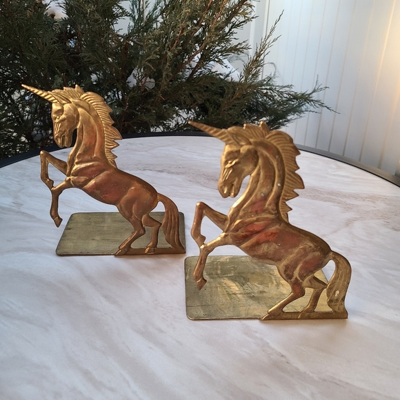 Other Vintage Brass Unicorn Bookends Poshmark